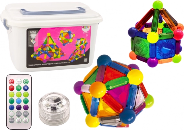 Magnetic Cubes with Lighting in Box 154 Pieces