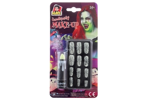 Halloween-Zubehör: Leuchtender Lippenstift und Nägel