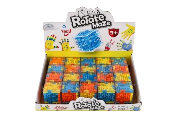 Kubus puzzel met knikker 4x4x4 plastic 20 stuks in doos