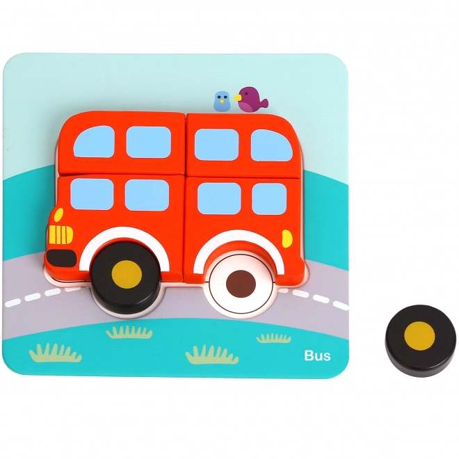 Puzzle en bois véhicules Montessori Woopie FSC