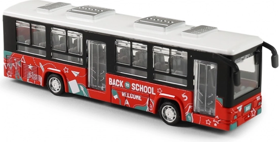 Metal bus with opening doors