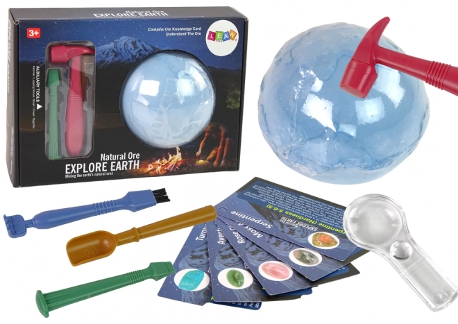 Archaeological Excavation Kit - Earth Exploration with Minerals and Flashcards