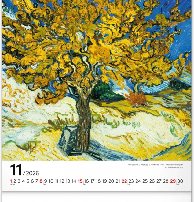 Calendrier mural Vincent van Gogh 2026