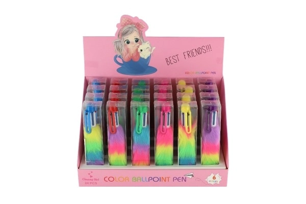 Teddies colorful plush pen with tassels