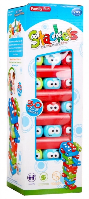 Spel Jenga Junior voor kinderen 3+ Toren van blokken + gekleurde balken + dobbelsteen