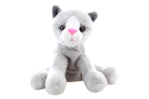 Graue Plüschkatze 15 cm