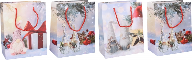 Cadeautas kerst, maat S, 24 × 18 × 10 cm (4 motieven)