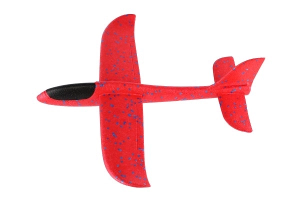 Vliegtuig gooi model van schuim 47cm 3 kleuren op kaart