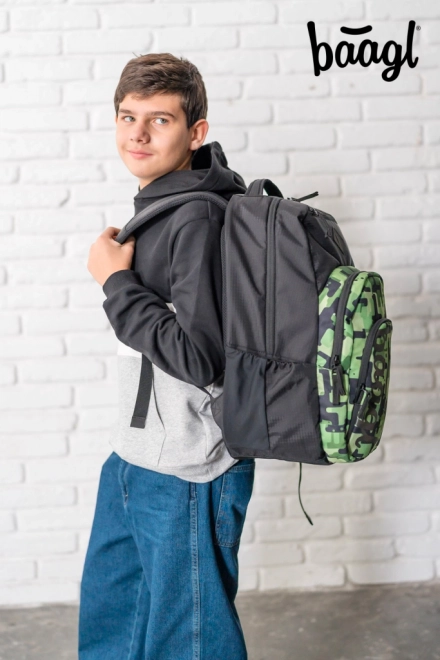 BAAGL 3 SET Coolmate Green: rugzak, etui, zak