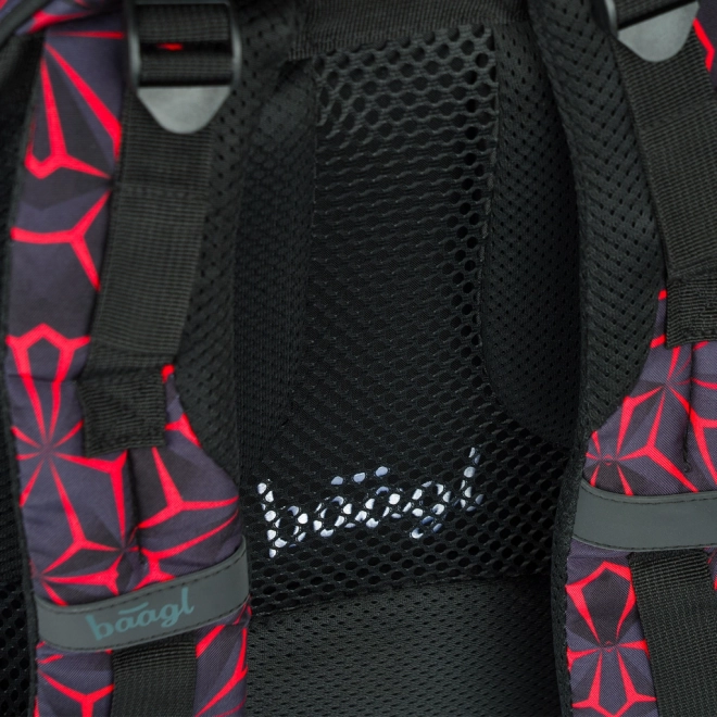 BAAGL Schoolrugzak Core Red Polygon