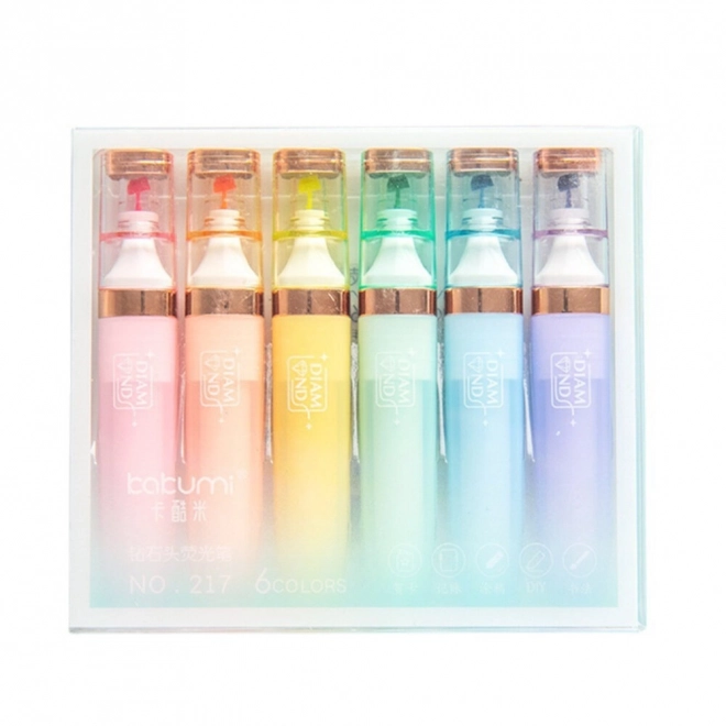 Pastelkleurige markeerset 6 stuks
