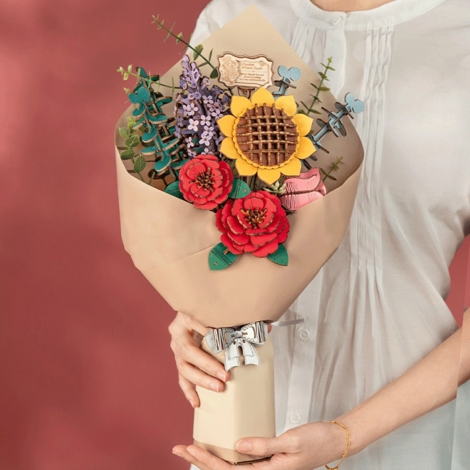 Wooden 3D Puzzle Flower Bouquet Rowood