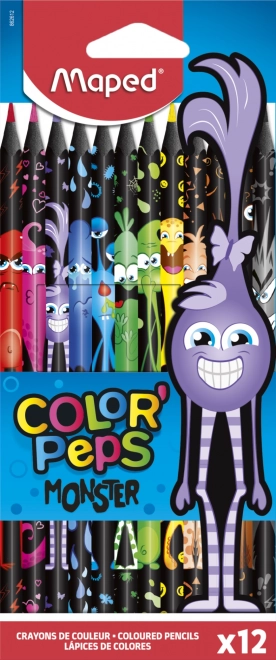Driekantige kleurpotloden Maped Color'Peps Monster 12 stuks