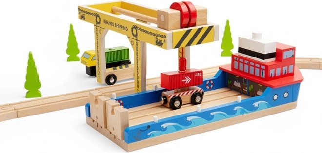 Complete harbor scene for imaginative play