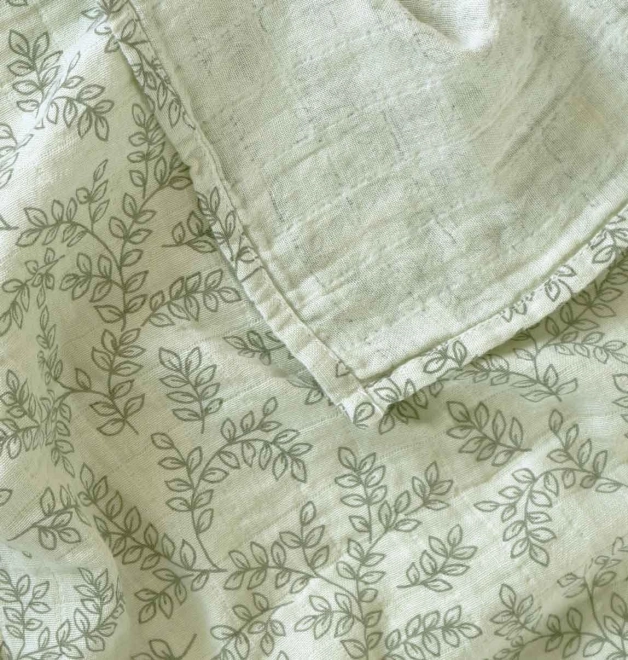Grande serviette en mousseline XL blossom – Sauge