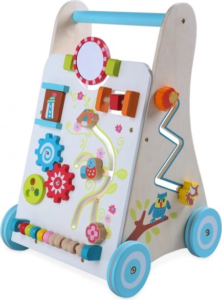 Chariot de marche d’activités en bois pour enfants