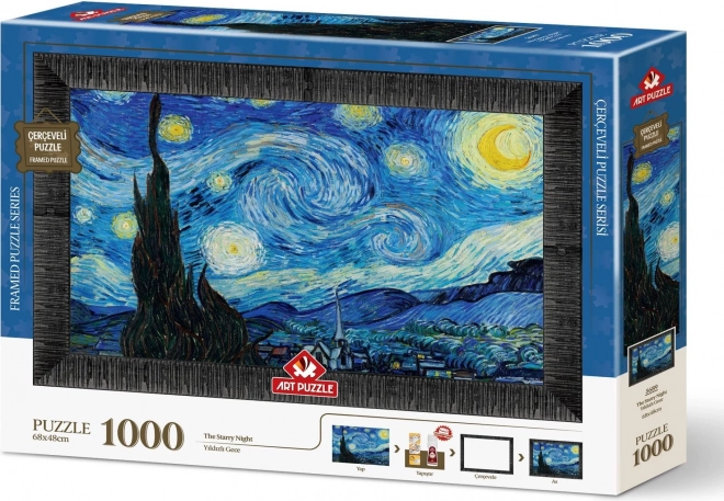 Puzzle Starry Night with Frame and Glue 3-in-1