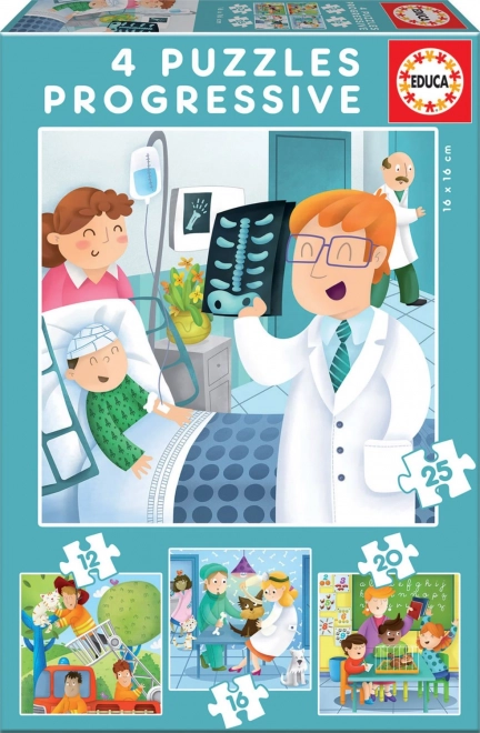 Kinderpuzzel Toekomstige beroepen 4-in-1