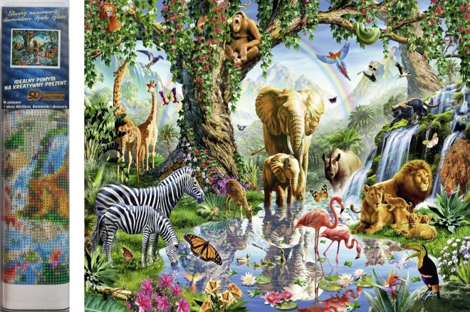 Diamantschilderij Leven in de jungle 30x40 cm