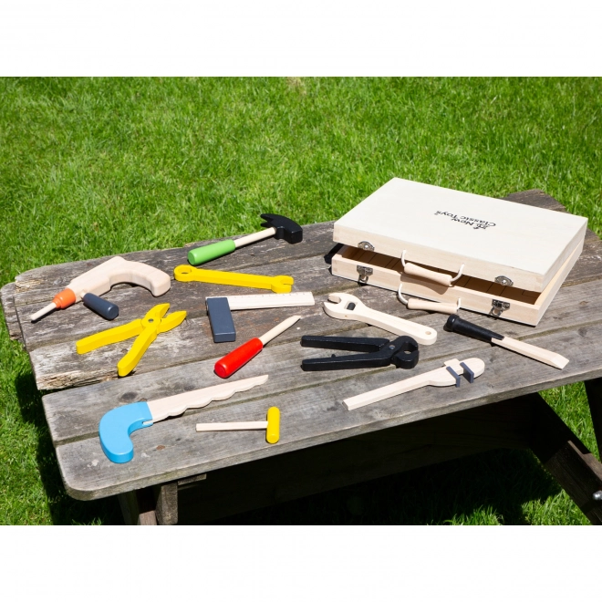 Holzkoffer mit Spielzeugwerkzeug