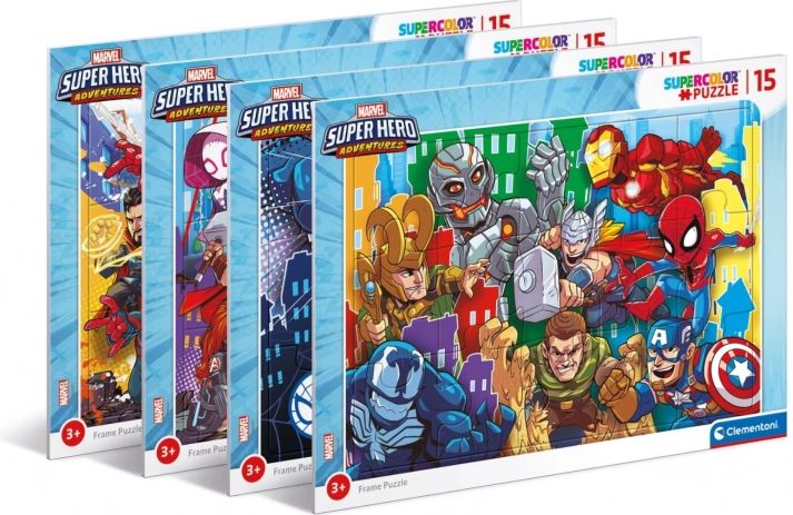 Puzzle encadré 15 pièces Superhero Clementoni
