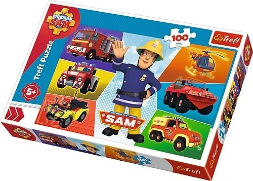 Puzzel Brandweerman Sam 100 stukjes 41x27,5cm in doos 29x19x4cm