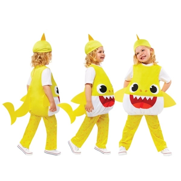 Baby Shark Kostüm gelb für Kinder 3-4 Jahre