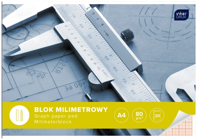 Bloc millimétré A4 - 20 feuilles