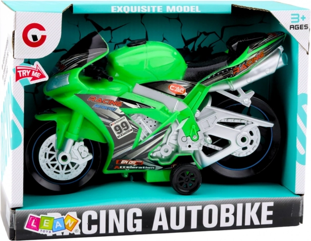 Racemotor met licht- en geluideffecten groene speelgoed