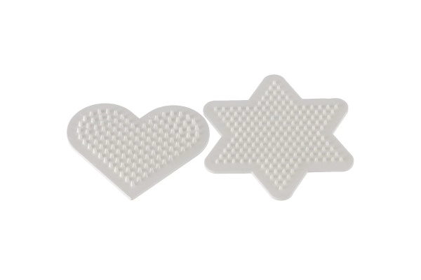 Strijkkralen Ondergrond Hama MIDI - ster, hartje van plastic 2 stuks in zakje 9x9cm