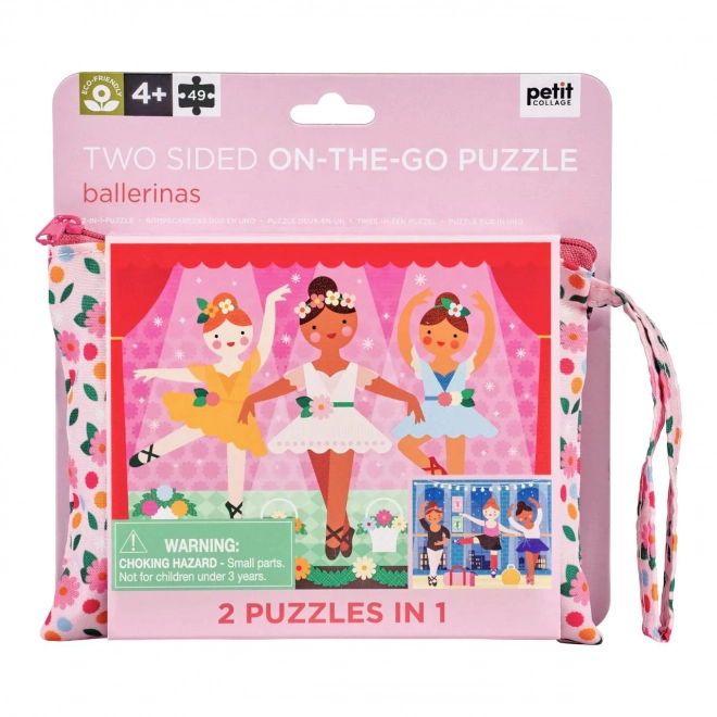Petit Collage Dubbelzijdige puzzel 2 in 1 ballerina's