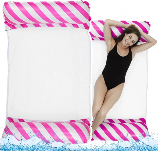 Inflatable Water Hammock White-Pink 120x70 cm