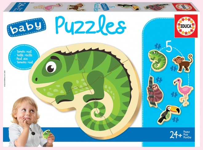 Kinderpuzzle Tropische Tiere 5-in-1 (3–5 Teile) EDUCA