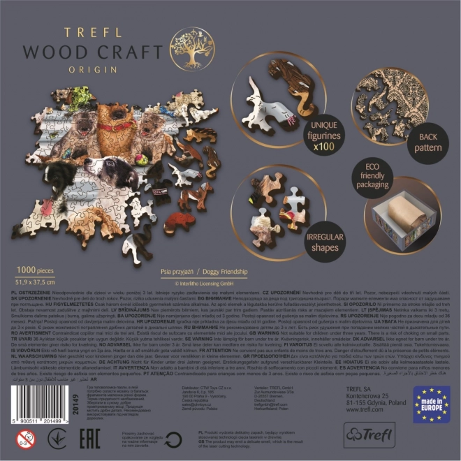 Wooden Puzzle TREFL Wood Craft Origin Dog Friendship 1000 Pieces
