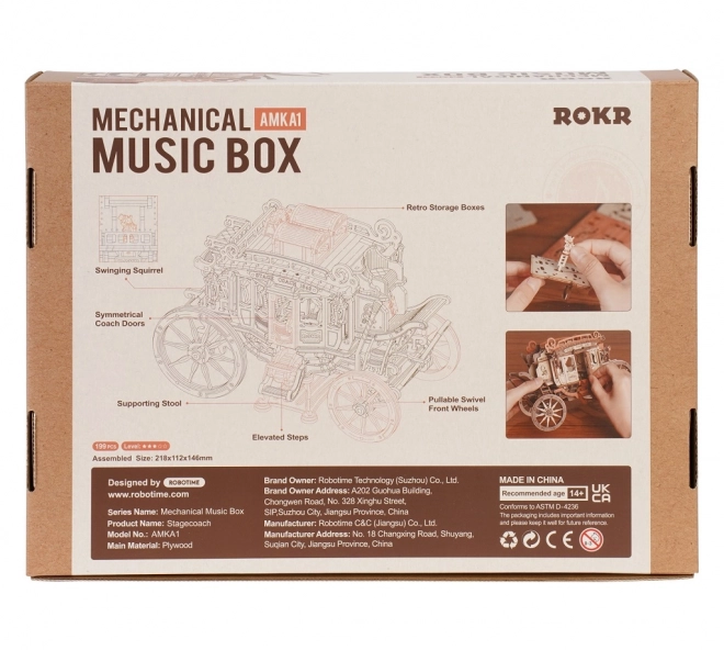 RoboTime 3D puzzel muziekdoos Koets
