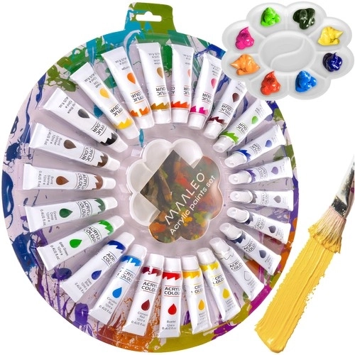 Acrylverf 24×12 ml met palet MAALEO