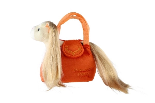 Eenhoorn in handtas - oranje 18 cm