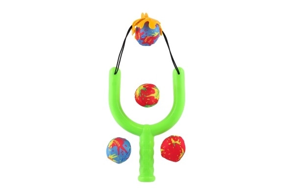 Slingshot met waterbommen 4 stuks plastic/stof 24x16cm in zak