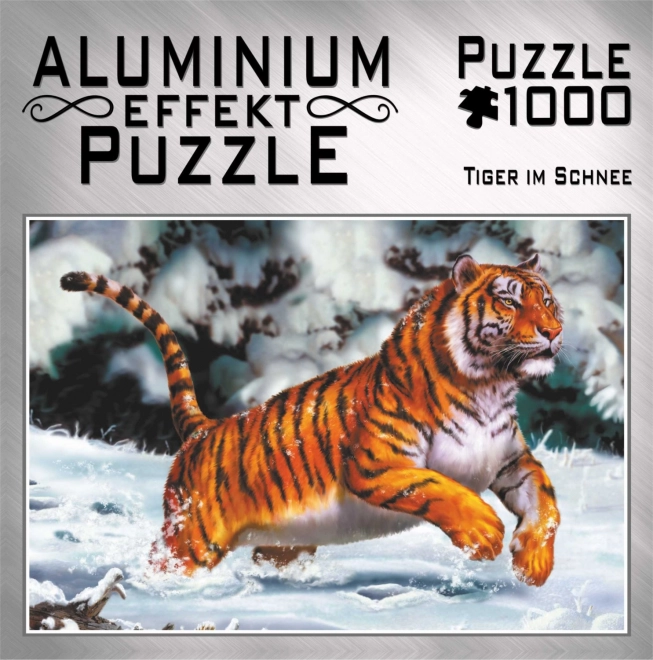 Metallic puzzel tijger in de sneeuw 1000 stukjes