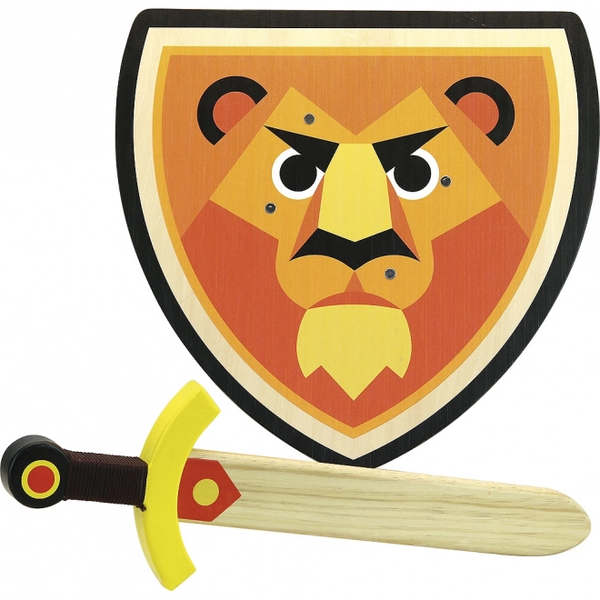 Vilac Houten Schild en Zwaard Leeuw