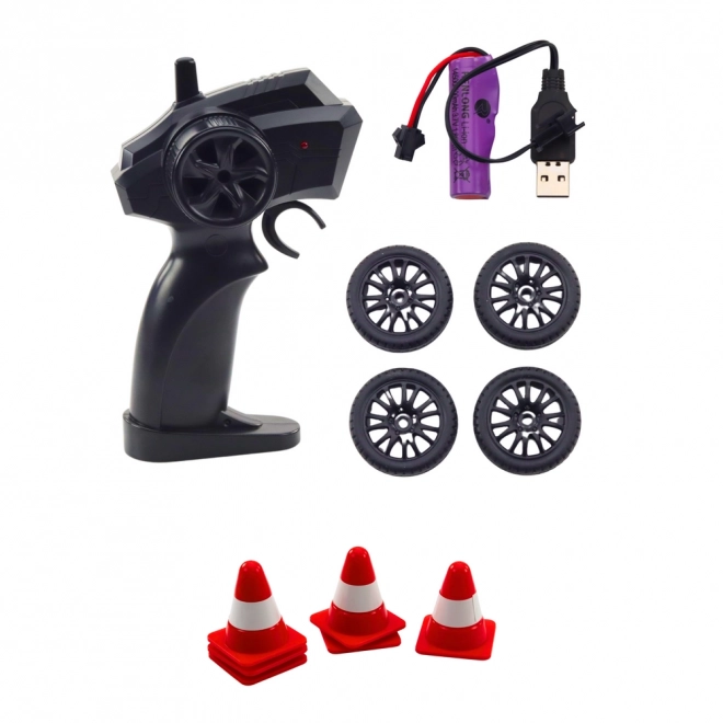 Auto sport drift met verwisselbare wielen op afstandsbediening 4WD rood