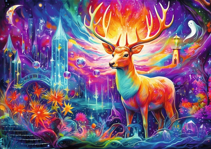 1000-Piece Puzzle – Mystic Deer DreamScapes