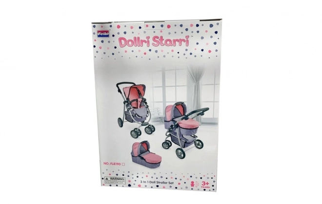 Kinderwagen für Puppen 3-in-1