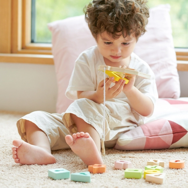 Classic World Montessori houten kralen rijgen sleutels en deuren 11 stuks