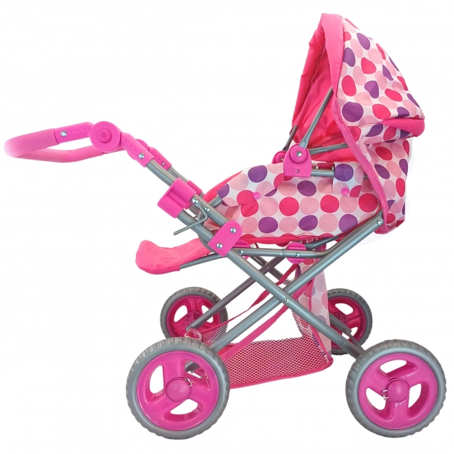 Rosa 3-in-1 Puppenwagen mit Punkten
