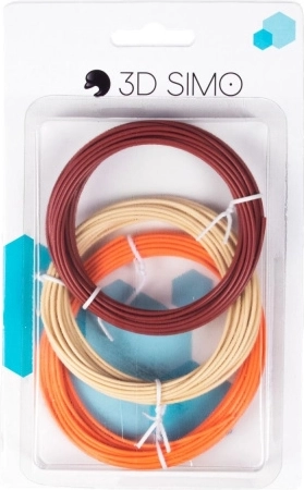 PLA-filament voor 3D-pennen en 3D-printen – set 15 m (bruin, huidskleur, oranje)