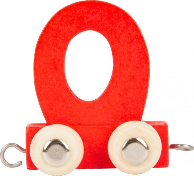 Small foot wooden train – letter O, colorful wagon