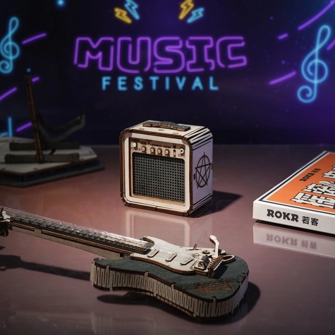Wooden 3D Puzzle Electric Guitar