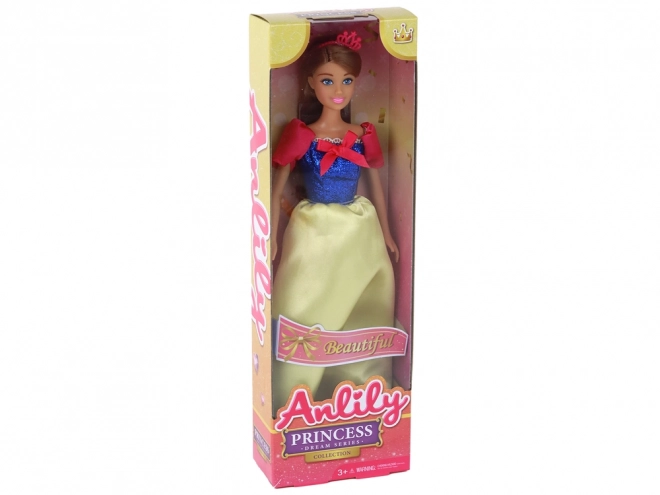 Pop Anlily Prinses met lange donkere haren en gele jurk