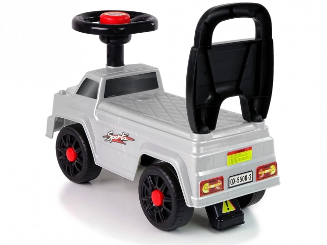 Children's Push Car QX-5500 Silver with Horn and Backrest